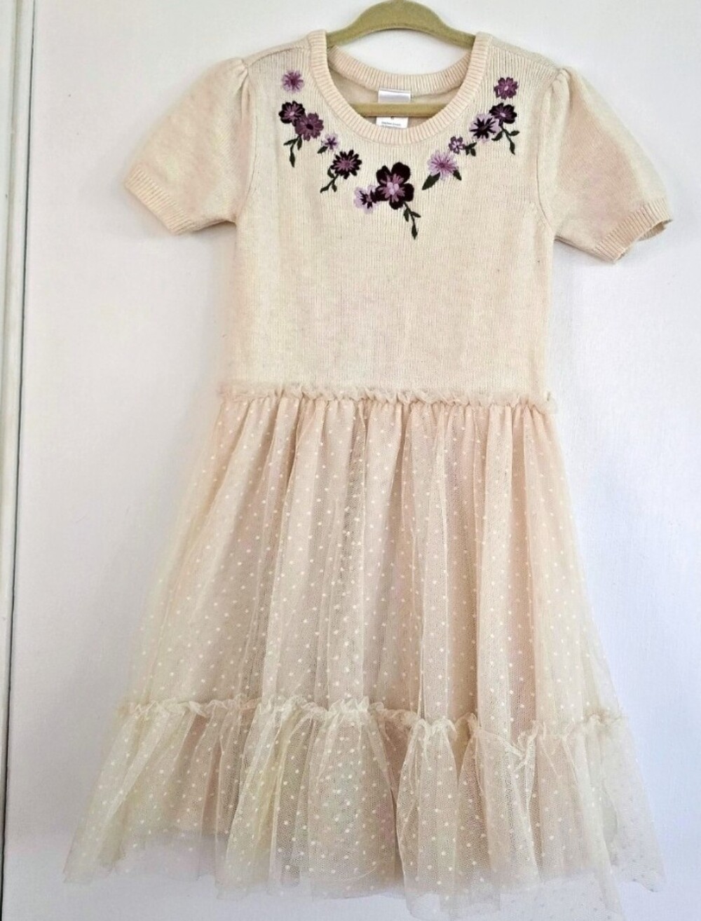 Gymboree Girls Embroidered Floral Tutu Dress - Magical Meadows - cream Size 6